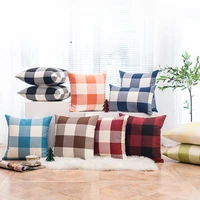 45x45cm classic checkered grid geometric cotton linen cushion cover home car sofa seat decor