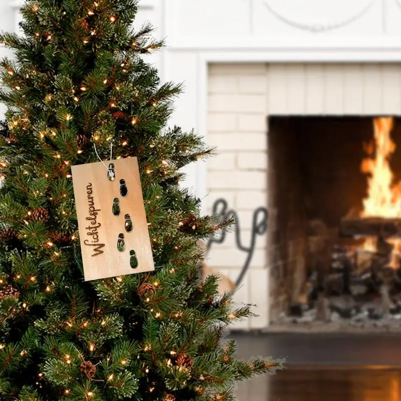 Рождественский новый шаблон гнома следы деревянный карлик эльфы лазерная резка