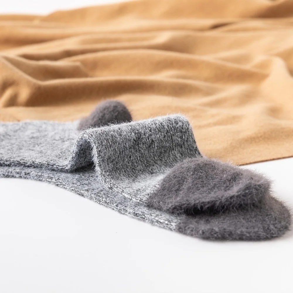 5 Pairs 2022 New Comfortable and Soft Men Rabbit Wool Socks Imitation Mink Velvet Color Matching Thickened Warm Casual Socks