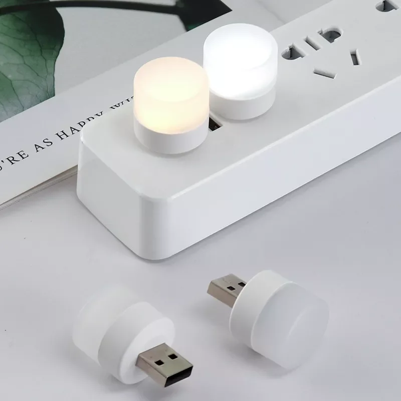 

Plug Lamp Computer Mobile Power Charging USB Small Book Lamps LED Eye Protection Reading Light Small Round Light Night Light