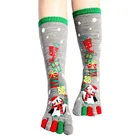 Новинка 2022, модные женские носки с забавным мультяшным принтом, с пятью пальцами, повседневные Мягкие носки, женские рождественские носки