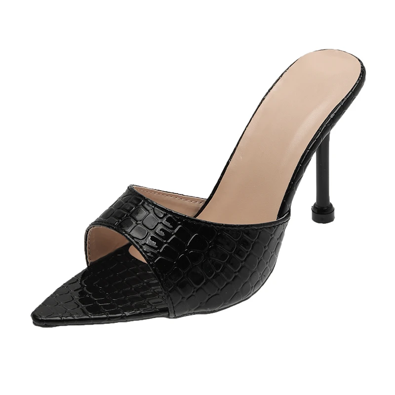 

Fashion Women's Casual Slippers Luxury Women's Super High Heel Pointed Fish Mouth Sandals Large Size Slim Heel Party High Heels