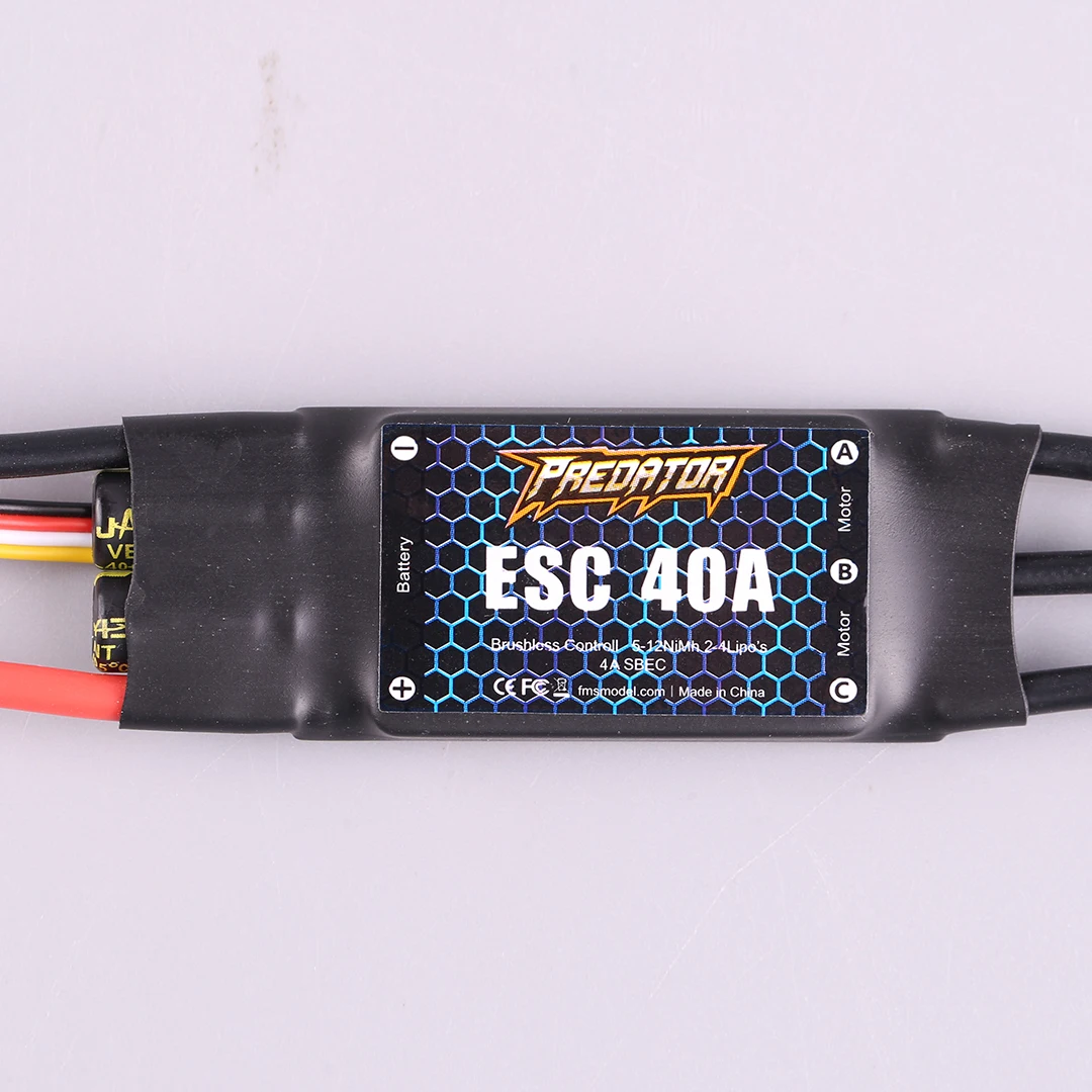 Фото Fms Predator Бесщеточная электрическая модель самолета ESC 40A с переключателем 3A Конфигурация BEC и функцией обратной тяги №4
