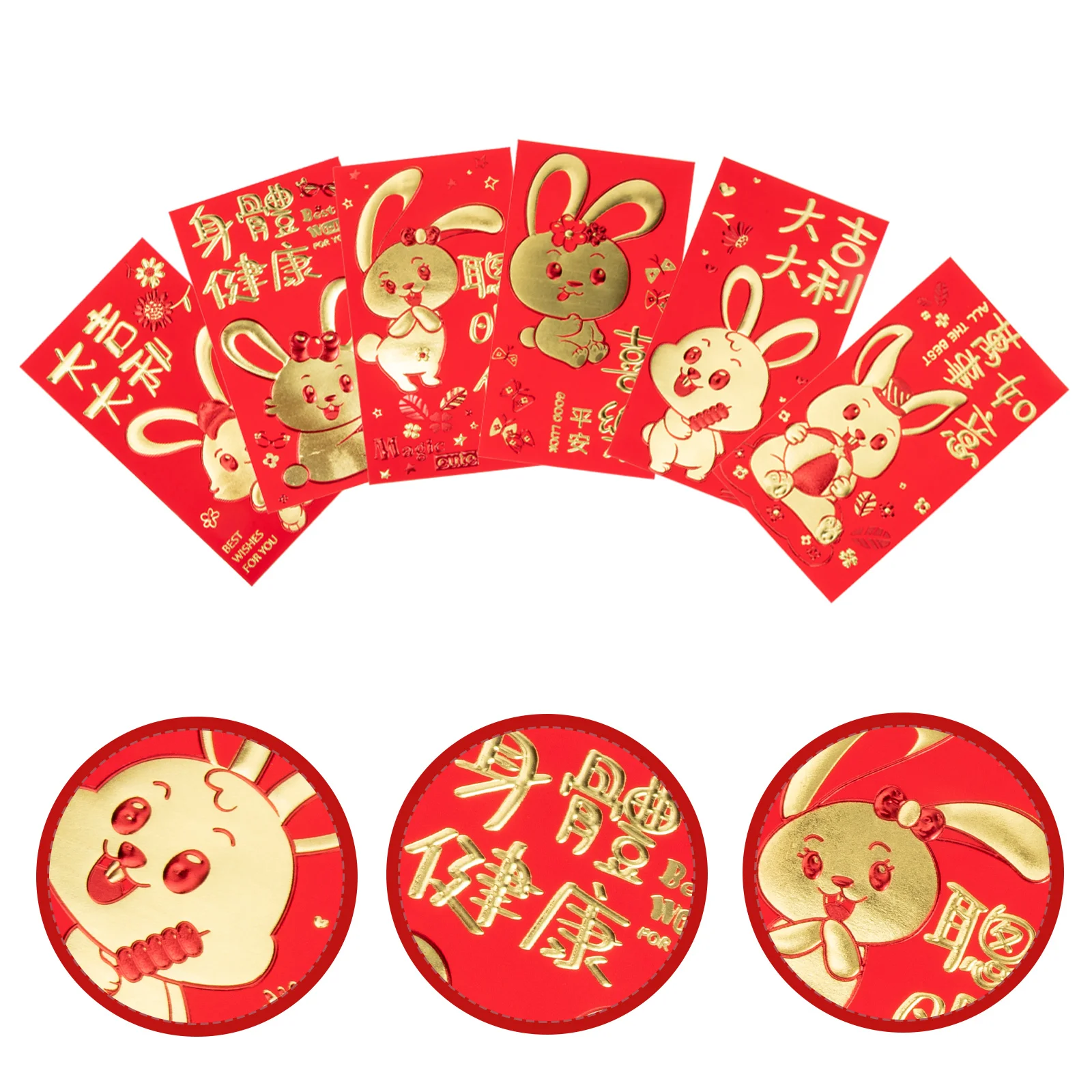 

Red Envelopes Year Envelope Chinese New Money Rabbit Packet Festival Spring Cash Pocket Hong Bao Packets Lunar Wedding The