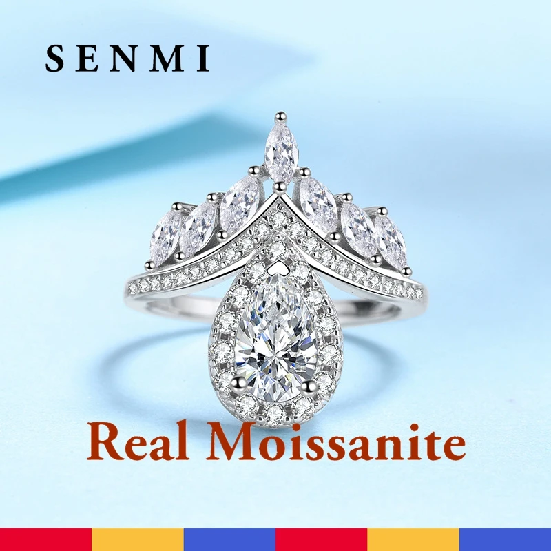 

Женское кольцо с муассанитом, из серебра 925 пробы