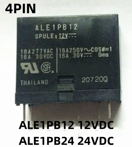 Новинка, 10 шт./партия, ALE1PB12 12 в пост. Тока, ALE1PB24 24 в пост. Тока, 4 контакта, 16 А, 250 В, 12 В, 24 В