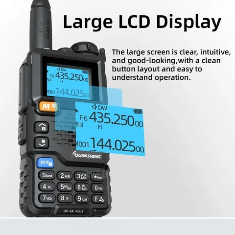 Quansheng UV 5R Plus Walkie Talkie Портативный Am Fm двусторонний радиокоммутатор VHF Station K5 Приемник Ham Беспроводной комплект дальнего действия