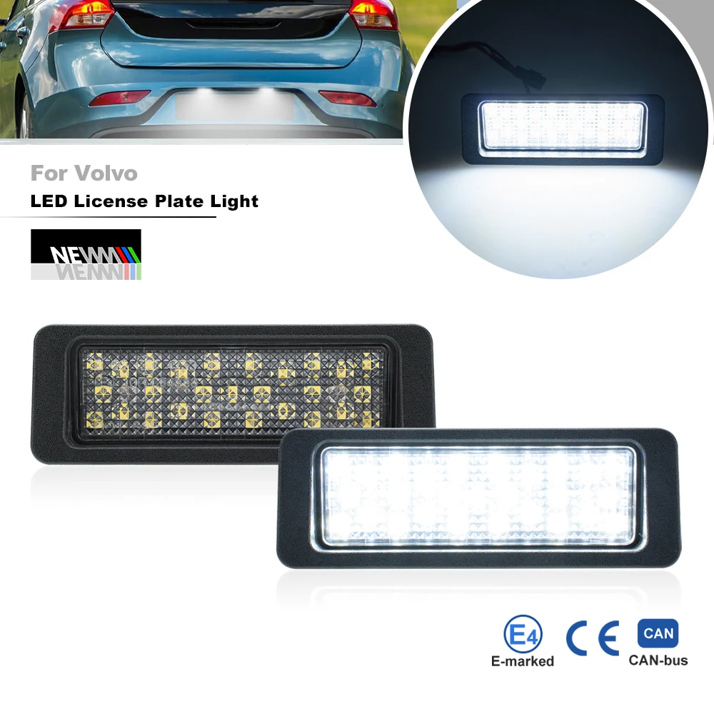 

2x белые светодиодные фонари номерного знака Canbus для Volvo V40/V40 2012-2019 годов Cross Country Hatchback C30 задние лампы парковочной бирки 31352526