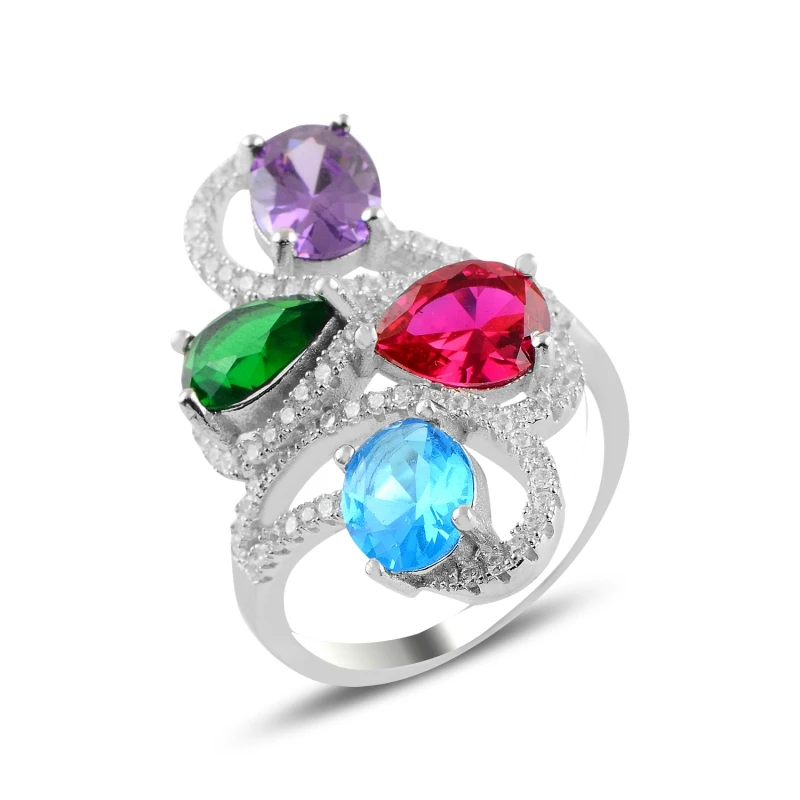 

Silver 925 Sterling Color Zircon Stone Ring