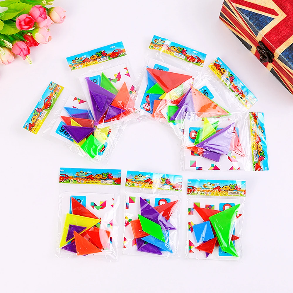 

Мини-пазлы Танграм, пластиковые, многоцветные, 20 шт.