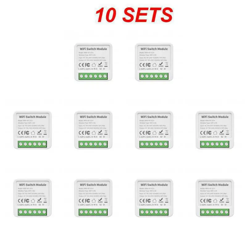 

Tuya WIFI DIY MINI-W1-2CH модуль умного переключателя 2Gang 2-полосный пульт дистанционного управления Alexa Google Home Alice Smart Life