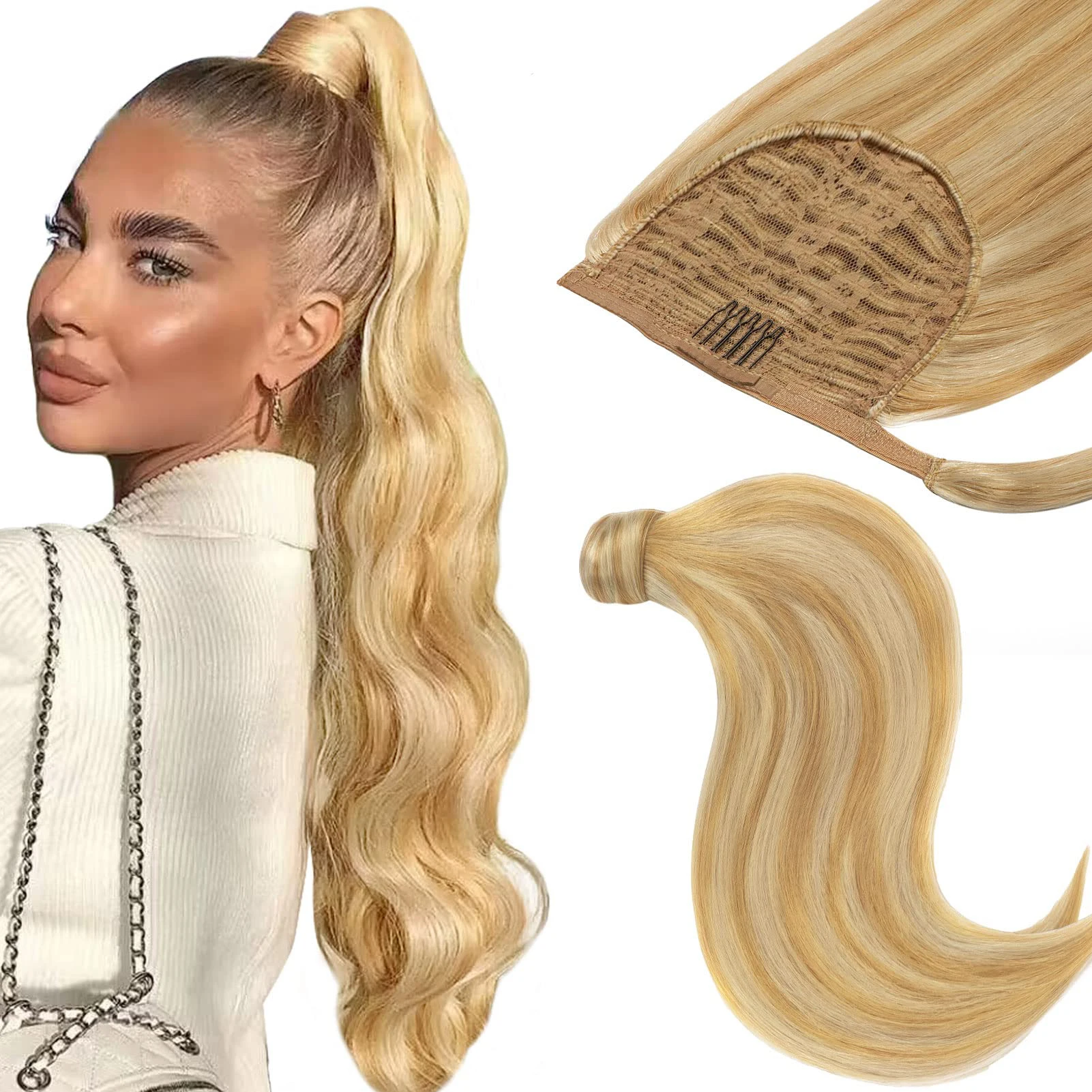 Xbeauty Remy Hair Бразильские хвостики для волос Прямая текстура Темный цвет Доступно