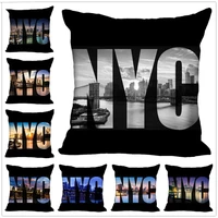 new york pillow cases brooklyn bridge square two side printing pillowcase christmas zippered pillow cover 4545cm
