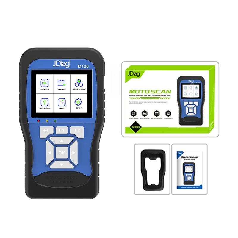 

JDiag M100 Professional Motorcycle Diagnostic Tool For Moto Scanner ,Dual system detection: EFI System, Battery Detection
