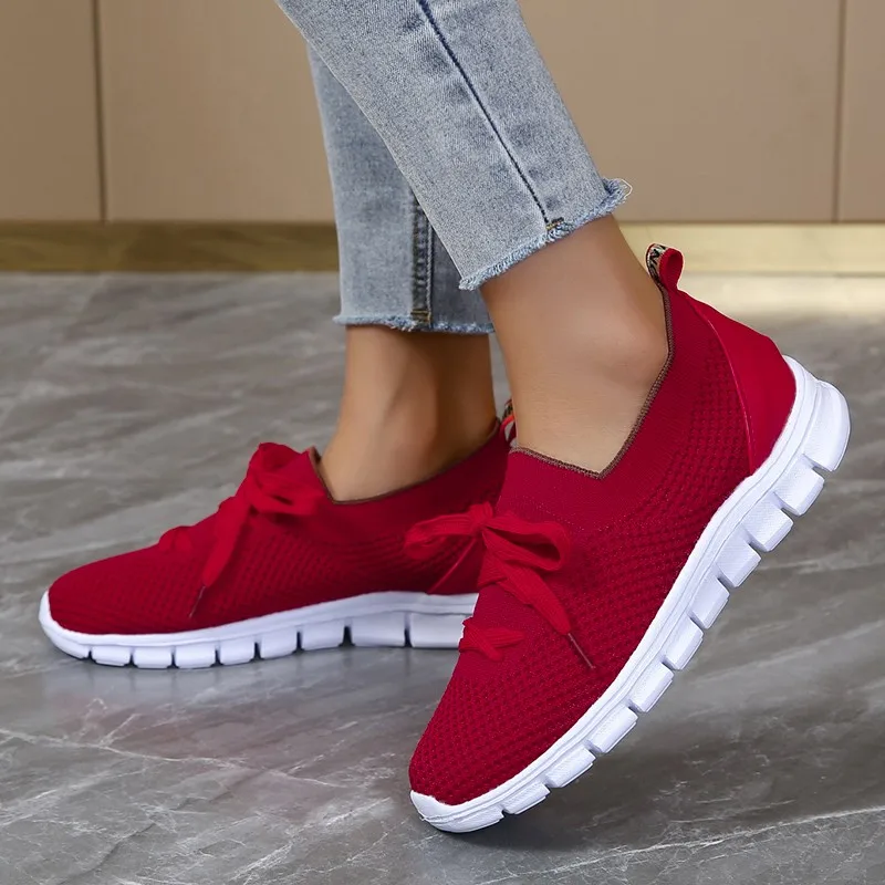 

Women Sneakers Slip On Mesh Light Breathable Shoes Woman Walking Platform Comfortable Casual Fashion Female Lace Up Non Slip New