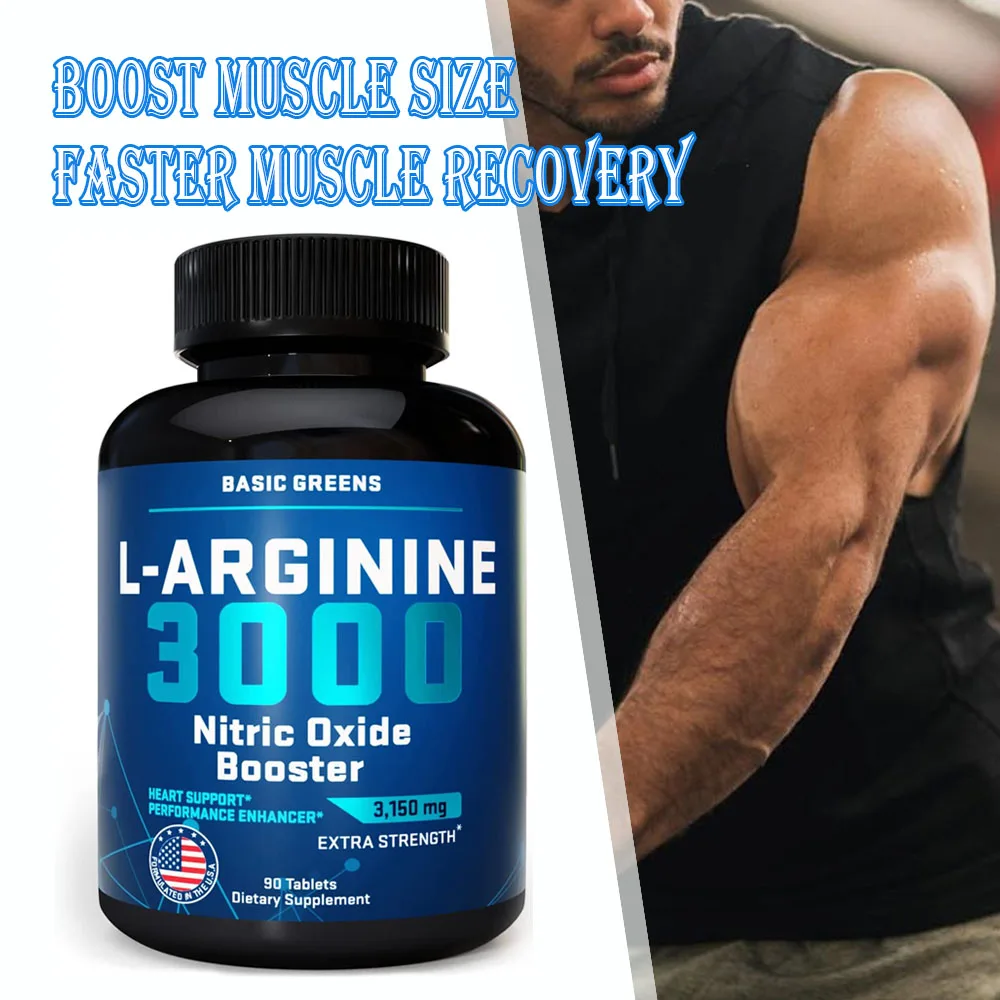 

L-Arginine Workout High Energy Stamina Boost Muscle Size Faster Muscle Recovery Bulk Muscle Gain Cutting Pump Strength Endurance
