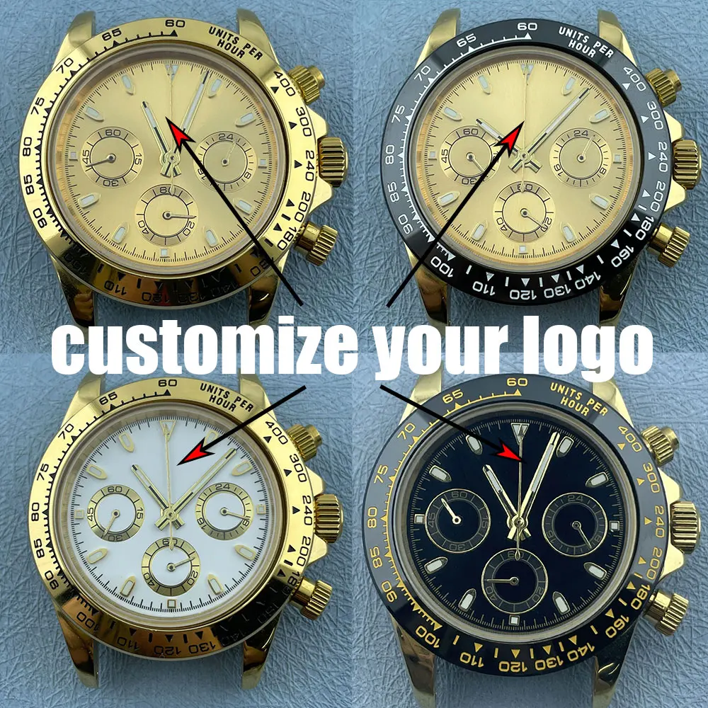 

VK63 Case Chronometer electronic Multifunction Men's Quartz Watch Stainless steel case sapphire glass Watch accessories