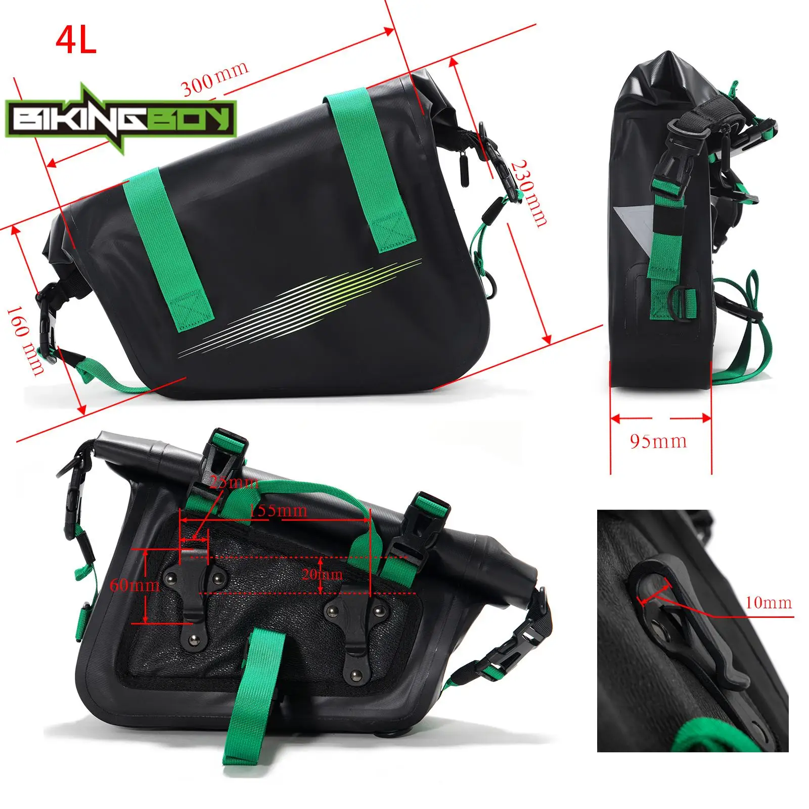 BIKINGBOY 8L боковые седельные сумки чемодан и набор кронштейнов для электрического