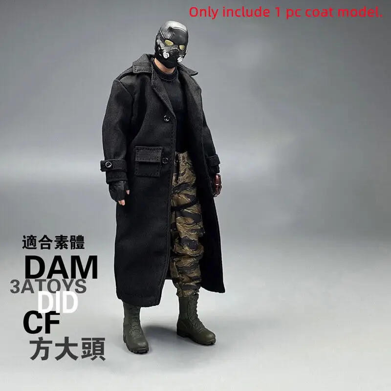 

E5-05-1 1/12 Scale Clothes Long Coat Black Coat Model for 6" Figure Accessories