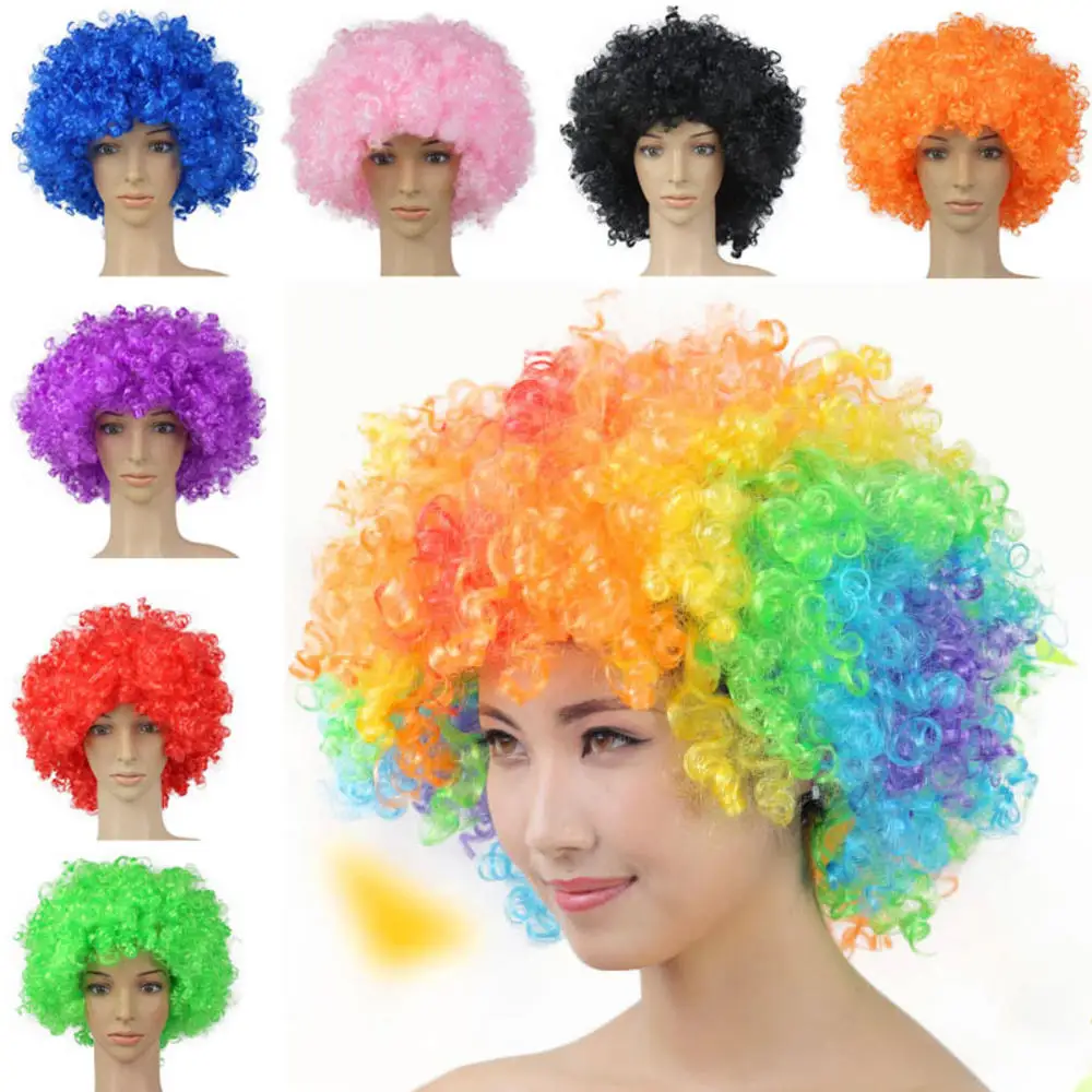 

1pcs Halloween Colorful Explosion Round Clown Wig Funny Party Wigs Cosplay Dance Bar Hair Headdress Performance Decoration