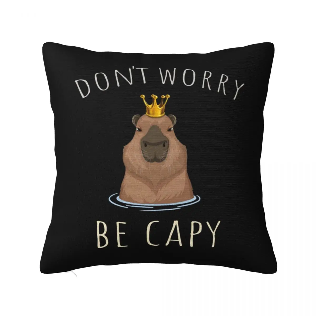 

Capybara Humor Don't Worry Be Capy Pillowcase Printed Polyester Cushion Cover Gift Kawaii Animal Pillow Case Cover Sofa 45X45cm