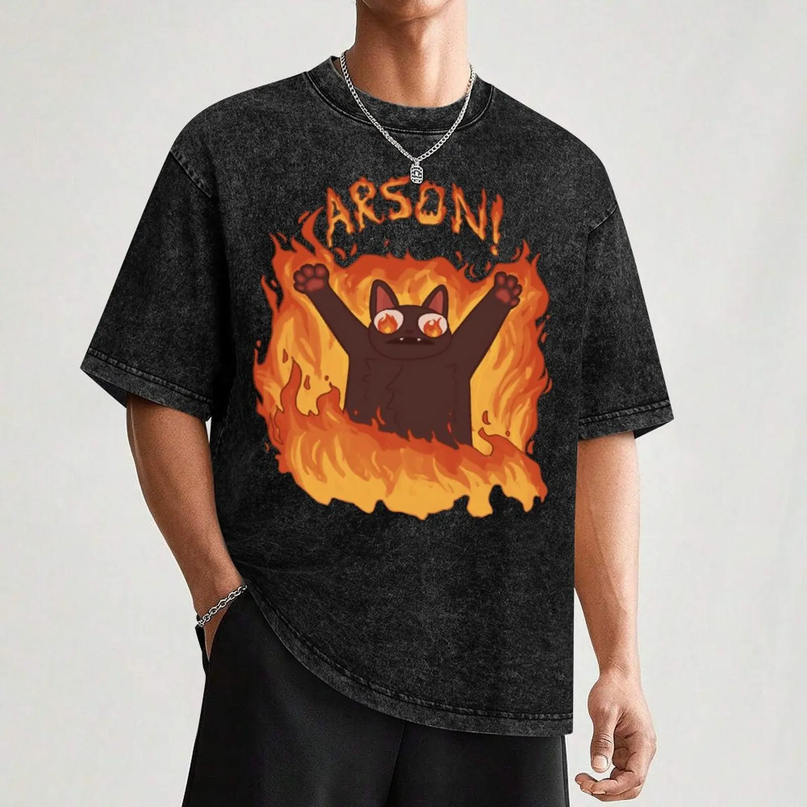Футболка с изображением кота commit arson футболки рисунком рэпера