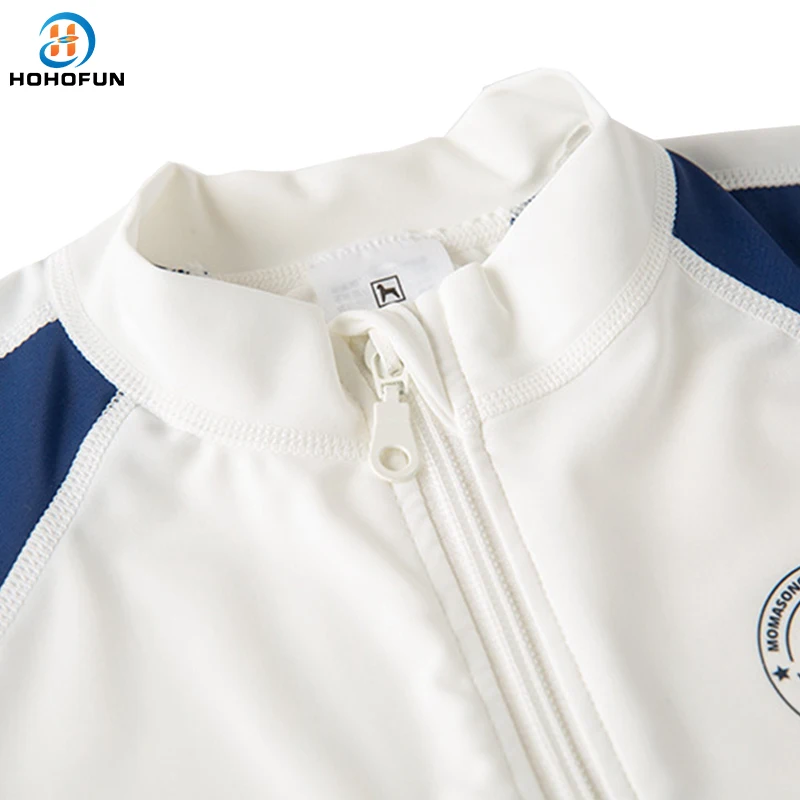 Swimsuit for Children Zipper Up Bathing Suit Kids 3 Pcs Pineapple Print White Swimming Suit for Boys Pool Beach Toddler Swimwear