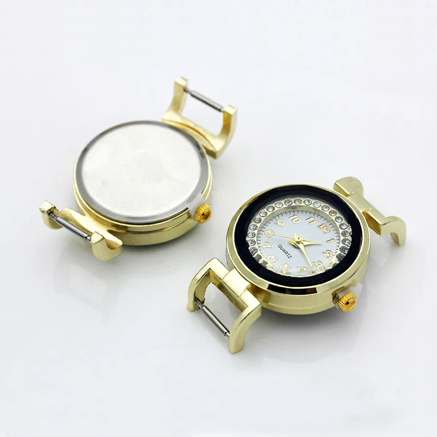 Shsby Diy Personality Gold Rhinestone Watch Header Loving Heart Watch Table Core Watchband Watch Accessories 10mm