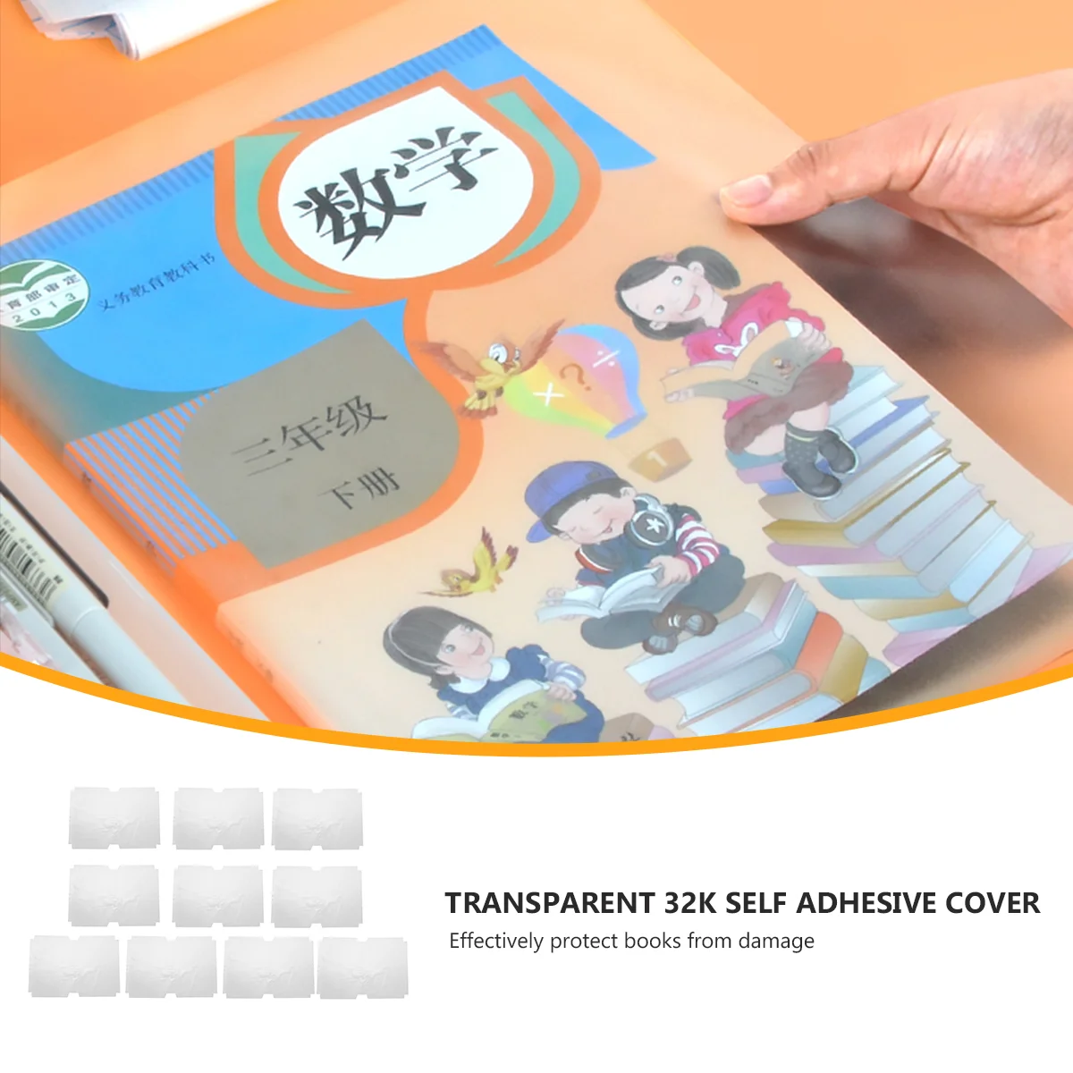 

10 Pcs Self-adhesive Book Cover Clear Giant Protective Plastic Textbook Covers Student Lining books
