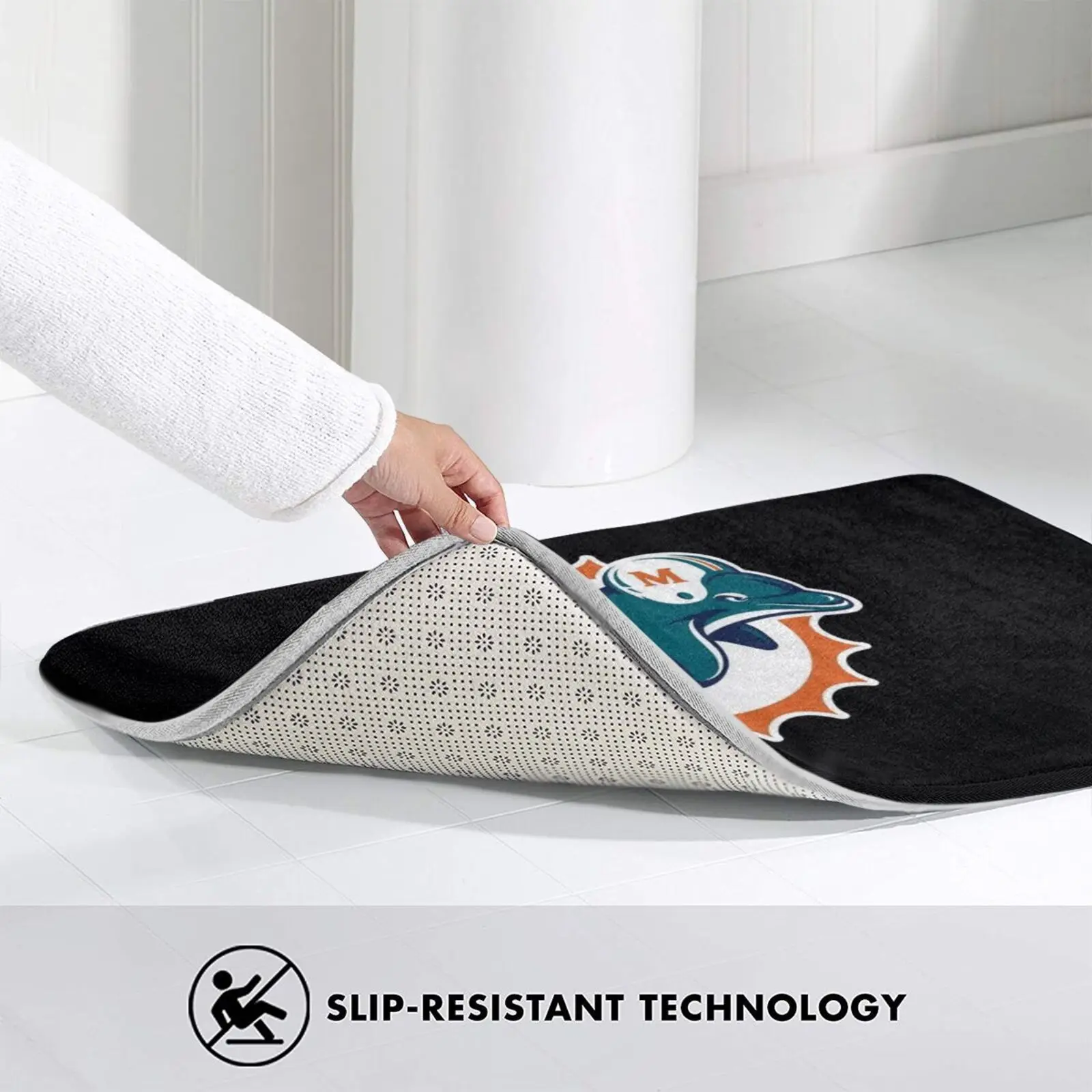 Ковер иконы и дельфинов майами нескользящий коврик для впитывания воды дверной с