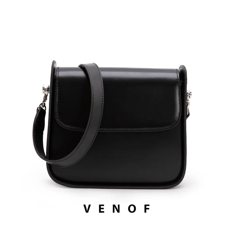 VENOF Luxury Women Bag 2023 New  Underarm Square Bags All-match Simple Leather Shoulder Crossbody Bags For Lady Red Color