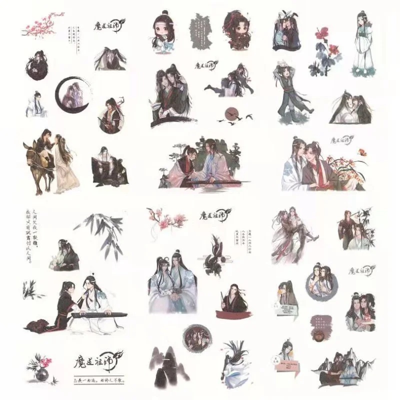 6 шт./компл. наклейка на учетную запись комиксов CP Hand s Mo Dao Zu Shi Wei Wuxian Lan Wangji Jiang Cheng