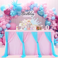 stripe style tulle table skirt for wedding decoration baby shower home textile party birthday table decoration tableware cloth