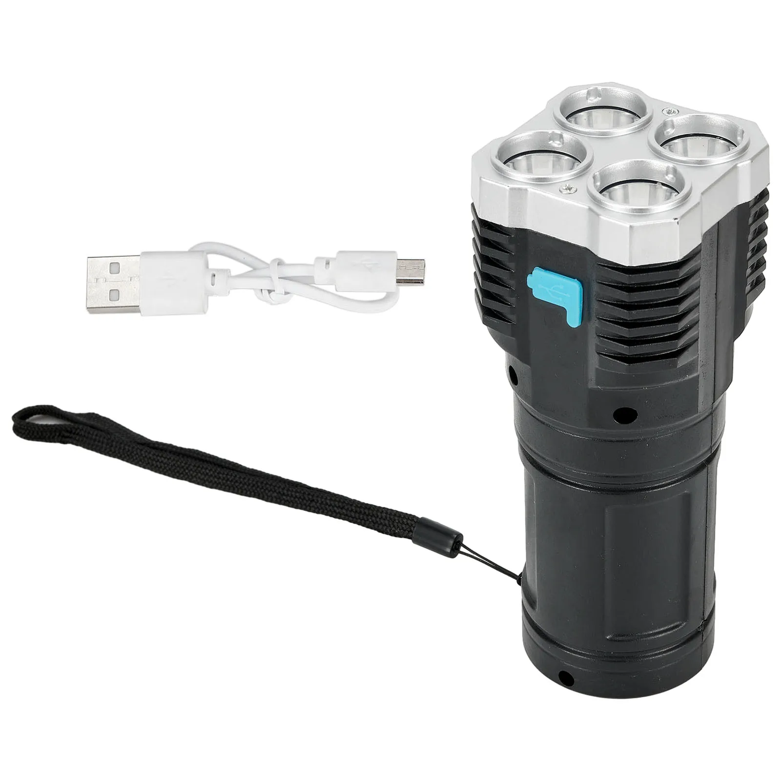 

LED Flashlight USB Rechargeable Anti-explosion Plastic+Metal Source Flashlight Strong Light 2022 New High Quality