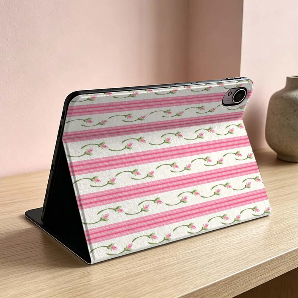 Фото Мягкий чехол с розовым полосатым цветочным узором для Huawei MatePad MediaPad MagicPad Honor Pad 10 9 8 X10 X9 X8 X8a Pro Inch Tablet Case №2
