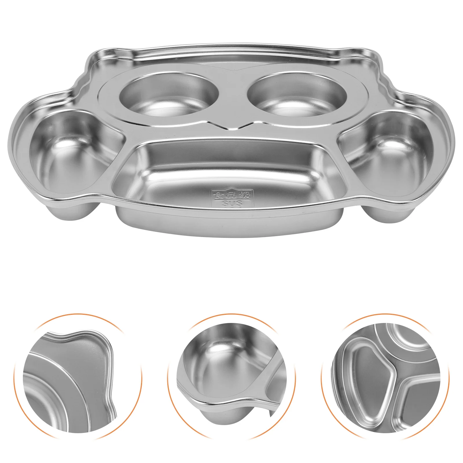 

Plates Plate Divided Stainless Steel Traykids Baby Lunch Toddler Servingcompartment Dinner Dish Platter Metaltrays Control