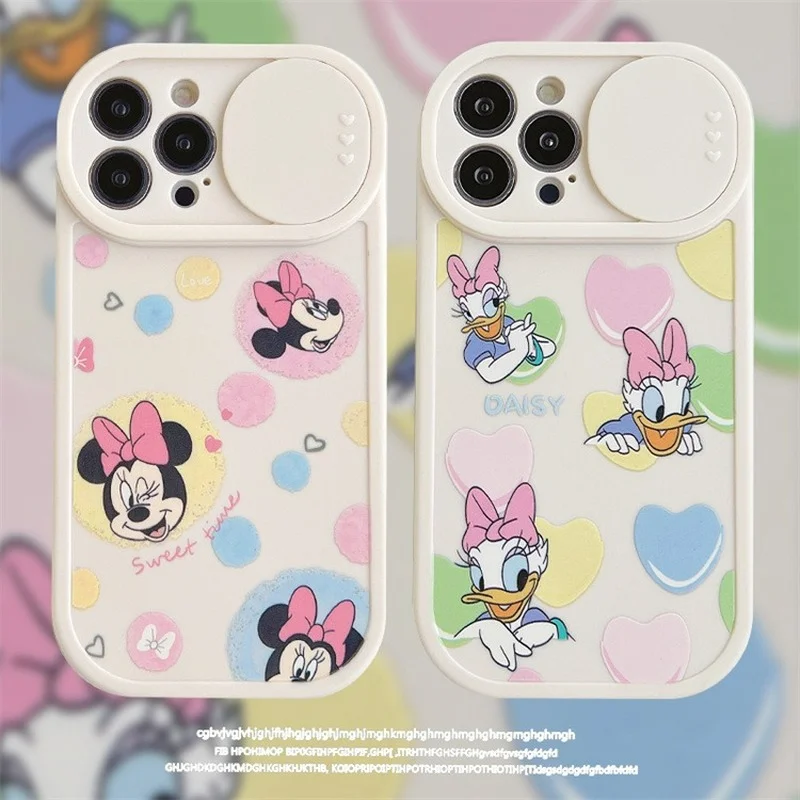 

Sliding Window Camera Cartoon Cute Mouse Duck Cover for IPhone 11 12 13 Pro X XR XS Max Shockproof Phone Case IPhone 13 Case