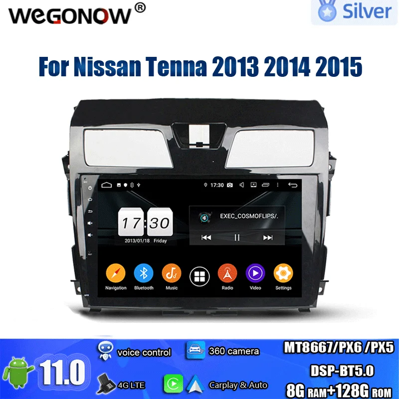 

Автомобильный DVD-плеер PX6 DSP TDA7851, Android 11,0, 8 ядер, 8 ГБ + 128 Гб ПЗУ, GPS, карта RDS, радио, Wi-Fi, Bluetooth 5,0 для Nissan Tenna 2013- 2015