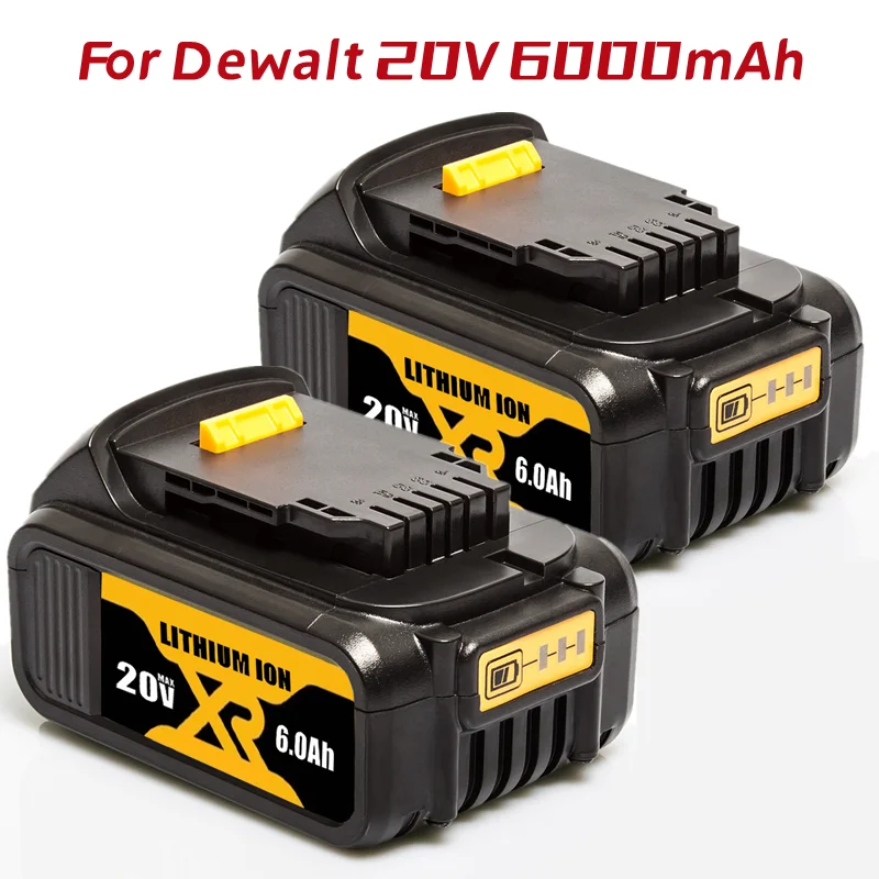

3PACK 6.0Ah 20V spare lithium ion battery with 3A DCB112 charger for Dewalt 18V DCB180 DCB181 DCB181-xj DCB200 DCB200- battery
