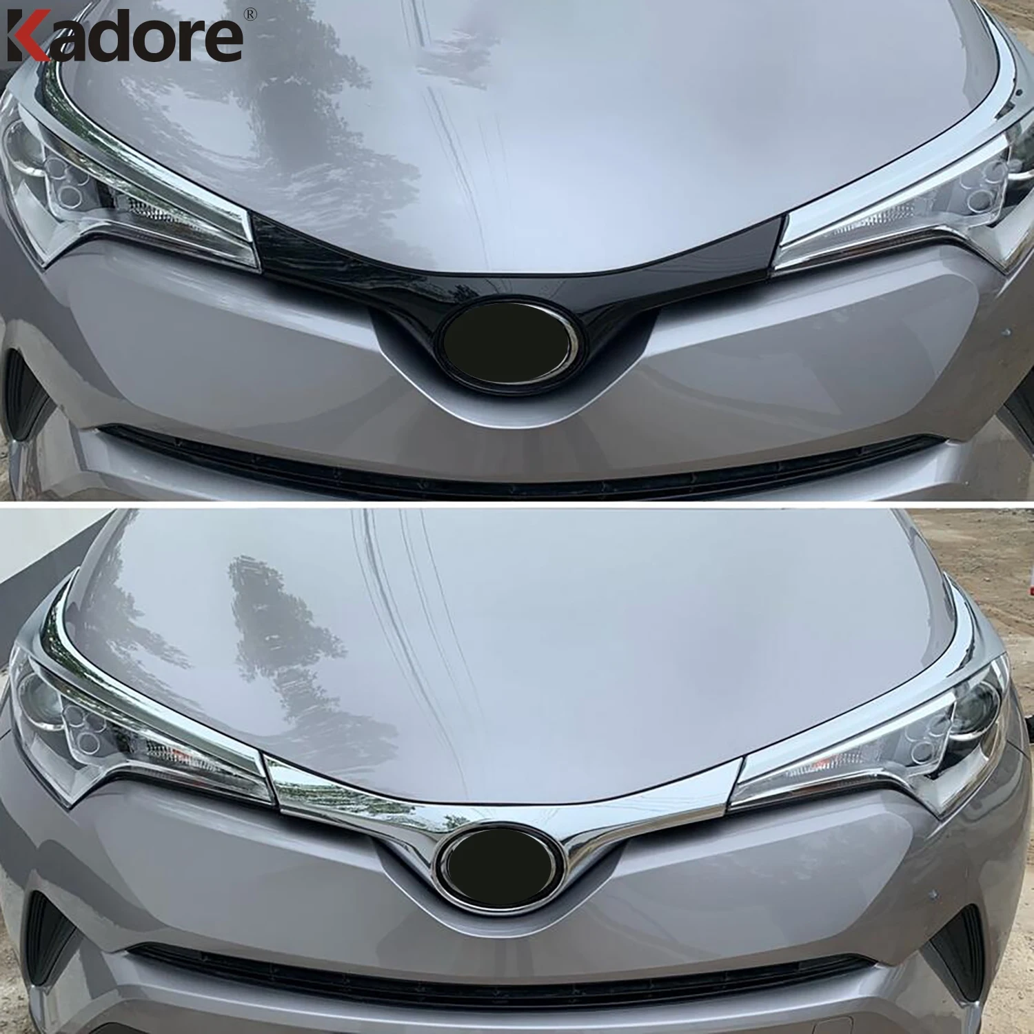 

Front Grille Cover Trim For Toyota C-HR CHR 2016 2017 2018 2019 Chrome Molding Garnish Protector Sticker Car Accessories