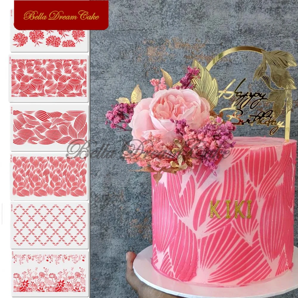 1 шт. цветочный дизайн кружевной трафарет для торта домашний питомец шоколад