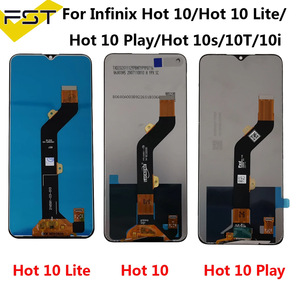 ЖК-дисплей для Infinix Hot 10 Play X688C, сенсорный экран с дигитайзером для LCD Hot 10 X682B Hot 10s 10t X689 10i Hot 10 Lite X657B LCD