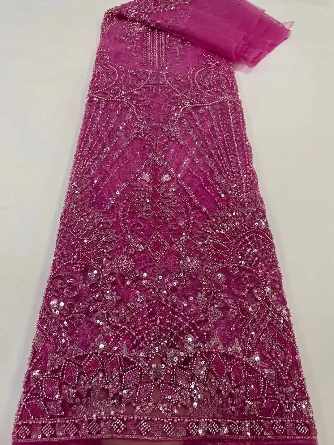 

High quality Lace Africa Nigeria Fabirc With SYJ-1228297 Embroidery beads and sequins French Lace For Evening dresses