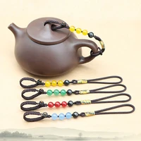 teapot rope purple sand pot cover shatter proof manual creative boutique hanging buckle rope high grade stationery jade chalcedo