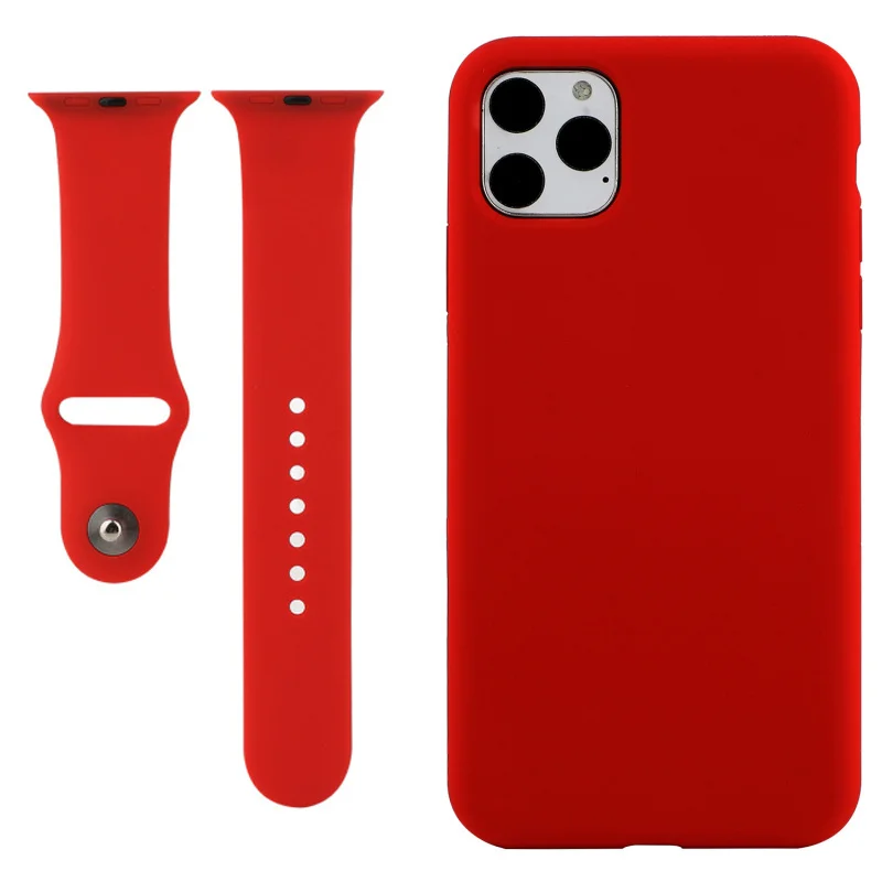 FHX-MT для Apple Watch 2 3 4 5 6 7 ремешки + iPhone 12 13 11 Pro Max X XS MAX XR 8 Plus экологичный силиконовый