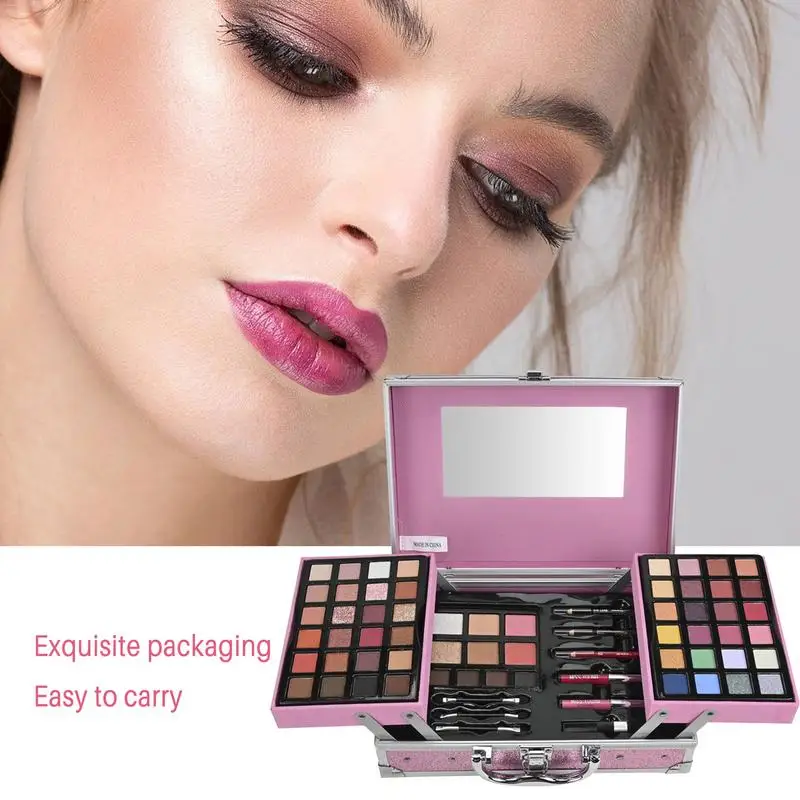 

Makeup Set All-in-1 Multifunctional Long-Lasting Including Lipstick Eyeshadow Brush Eye Pencil Mascara Mirror Cosmetic box