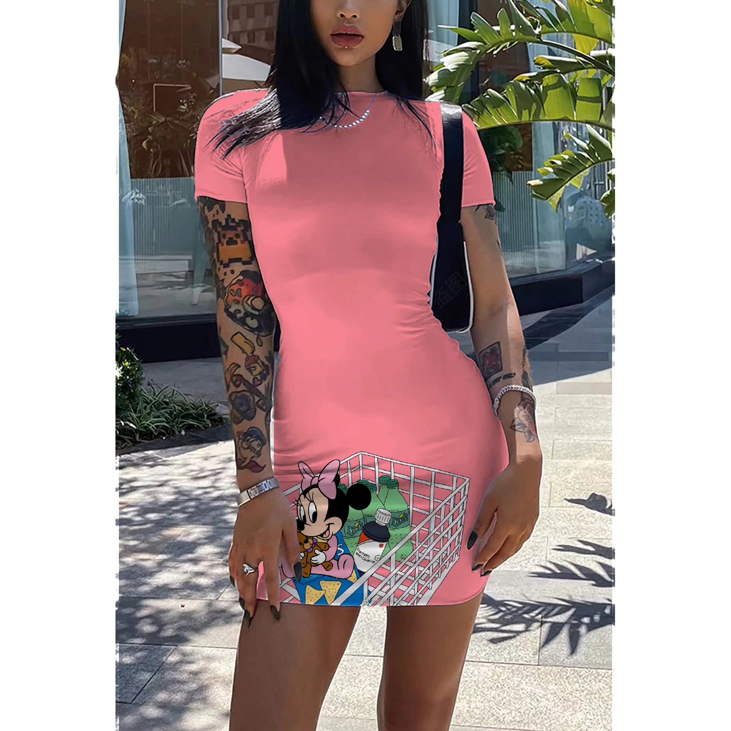 Женское облегающее мини-платье на бретелях повседневное элегантное