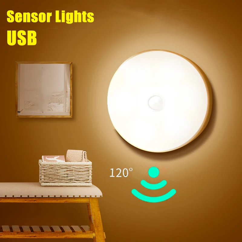 

Motion Sensor LED Night Light USB Rechargeable Body Induction Bedside Lights Bedroom Decoration Energy-saving Wall-Mounted Lamp