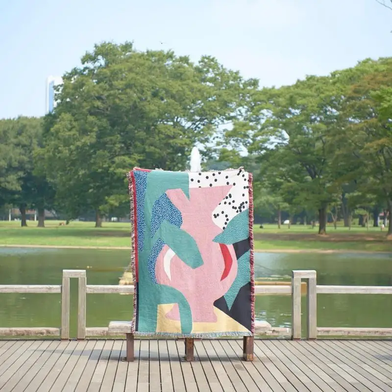 

Artistic Creative Wall Hanging Tapestry Double-sided Throw Blankets Home Decoration Nordic Househld Sofa Decor Blanket