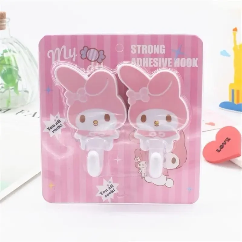 Набор из 2 шт. Kuromi Sanrio прочные самоклеящиеся крючки вешалка для хранения ключей